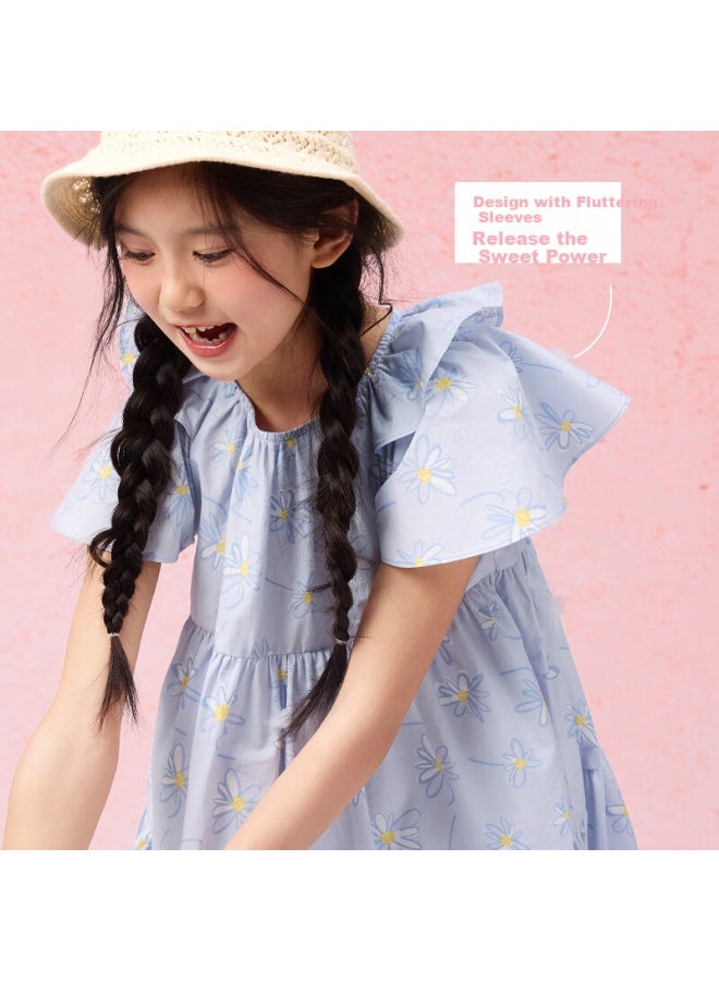 Balabala Girls' Dress Children's Dress Summer Dress Medium And Large Children Sweet A-line Skirt 208225111017 - Image 2