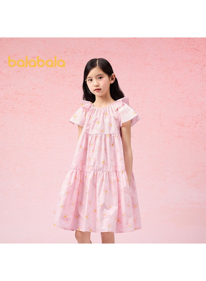 Balabala Girls' Dress Children's Dress Summer Dress Medium And Large Children Sweet A-line Skirt 208225111017 - Image 4