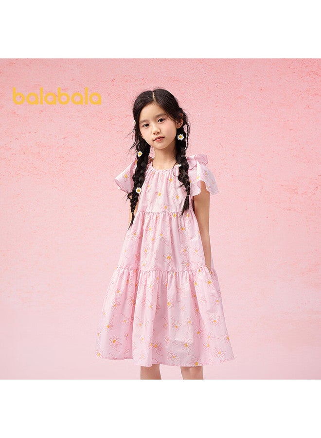 Balabala Girls' Dress Children's Dress Summer Dress Medium And Large Children Sweet A-line Skirt 208225111017 - Image 5