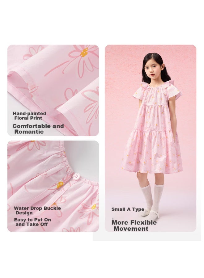 Balabala Girls' Dress Children's Dress Summer Dress Medium And Large Children Sweet A-line Skirt 208225111017 - Image 3