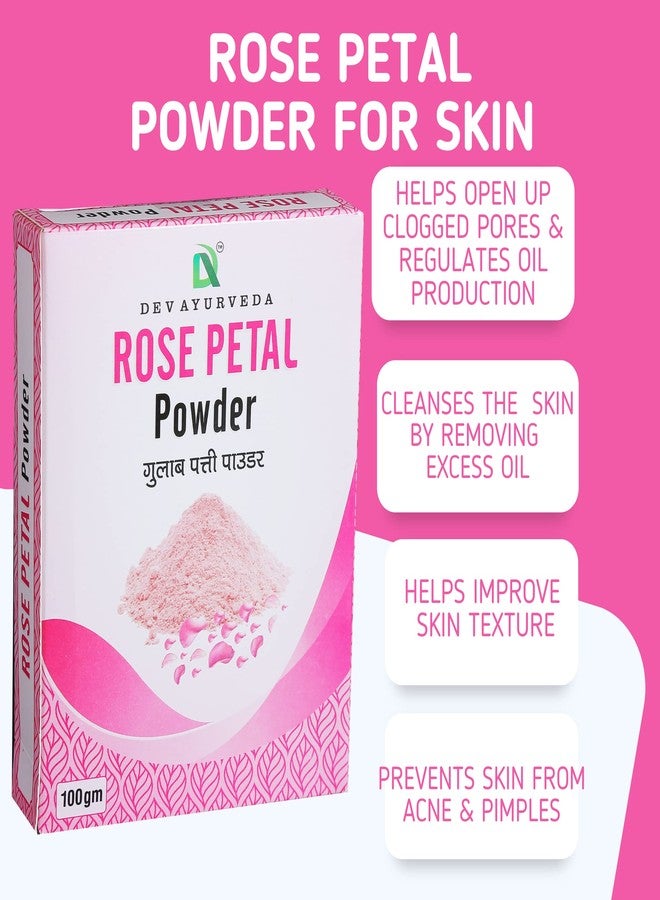 Dev Ayurveda Rose Petal Powder 200Gm. (100gm X 2) For Glowing Skin - Image 2