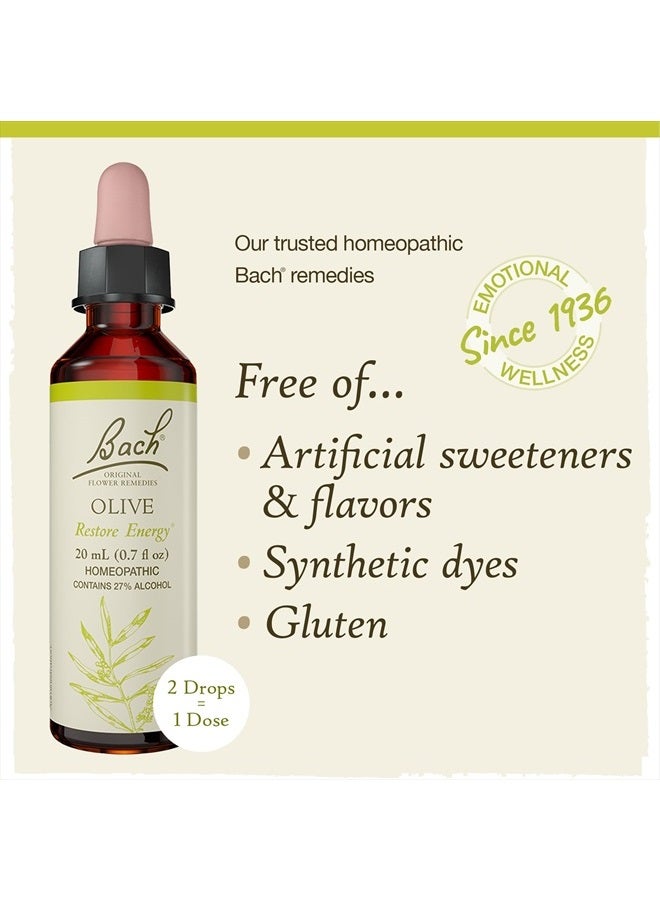 Bach Original Flower Remedies, Olive for Energy, Natural Homeopathic Flower Essence, Holistic Wellness and Stress Relief, Vegan, 20mL Dropper  - Image 5