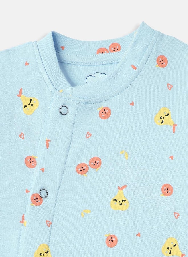 Nautinati Infant Pure Cotton Bodysuit |Age 0-2 Years Blue - Image 3