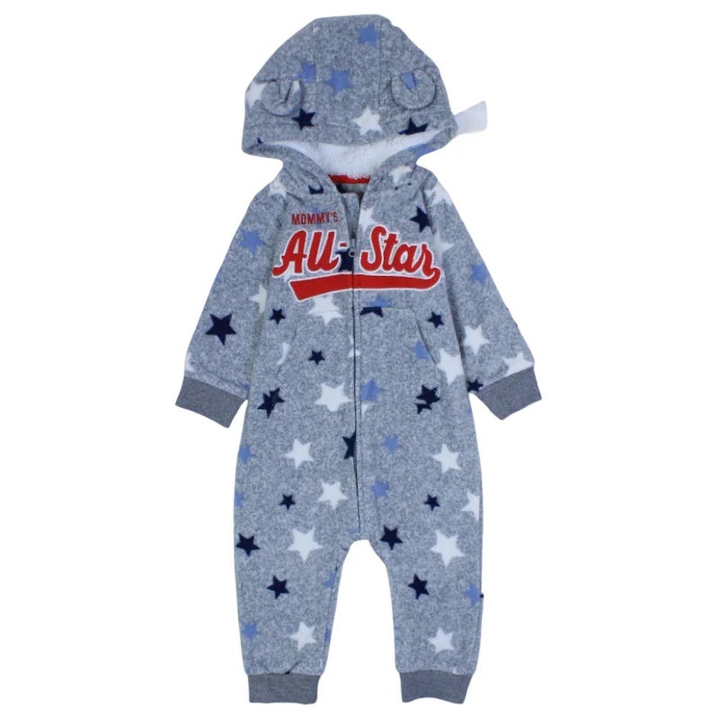 بذلة أولاد برأس بلا قدمين – رمادي بطبعة - Image 1