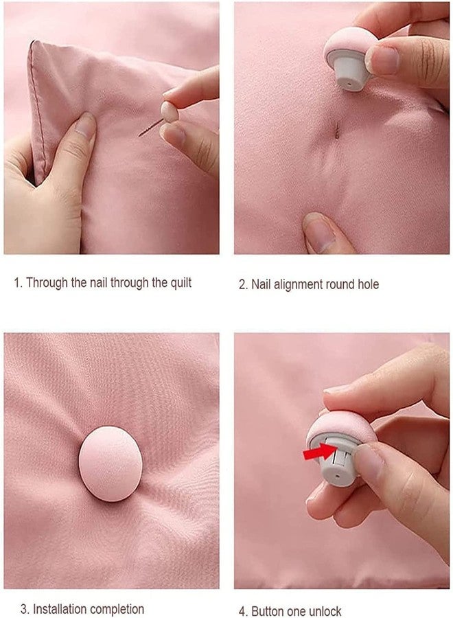 DORMICO Clips Mushroom Duvet Cover Pins Cotton Quilt Fixer Duvet Fasteners (Pink, Pack of 16) - Image 3