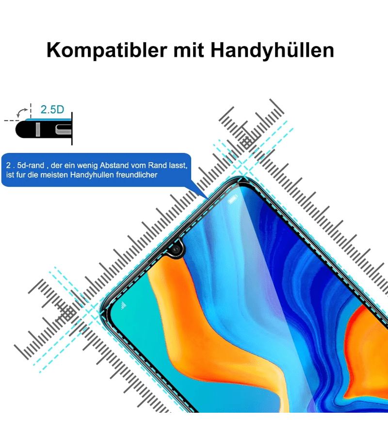 2pcs Screen Protector Tempered Glass Film For Huawei P Smart 2019 P20 Lite Pro P30 Lite P40 Lite P40 Lite 5G Mate 20 Lite Mate 20 P Smart 2021 Z Nova 5t Y6 2019 Y7 2019 P40 Lite E - Image 2