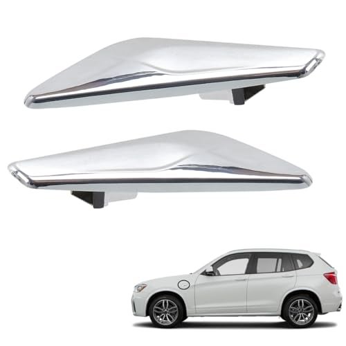 Vehjunc Front Side Fender Trim Chrome Finisher side marker Emblem Moulding fits BMW X3 X4 F25 F26 Replaces# 51117338569 51117338570 - Image 1