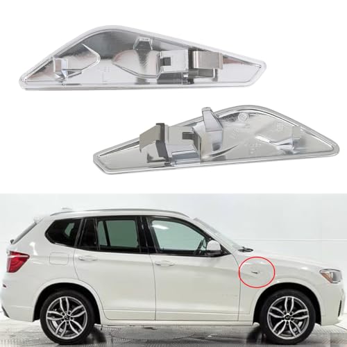 Vehjunc Front Side Fender Trim Chrome Finisher side marker Emblem Moulding fits BMW X3 X4 F25 F26 Replaces# 51117338569 51117338570 - Image 5