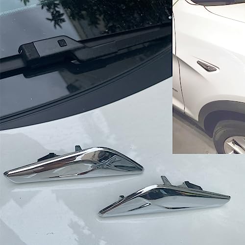 Vehjunc Front Side Fender Trim Chrome Finisher side marker Emblem Moulding fits BMW X3 X4 F25 F26 Replaces# 51117338569 51117338570 - Image 2