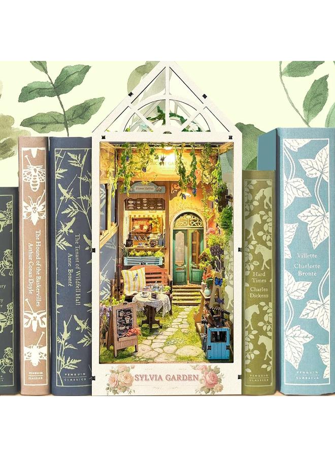 Bluejw DIY Cabin Sylvia Garden 3D Handmade Assembled Book Stand Desktop Ornaments Model Toy Birthday - Image 2