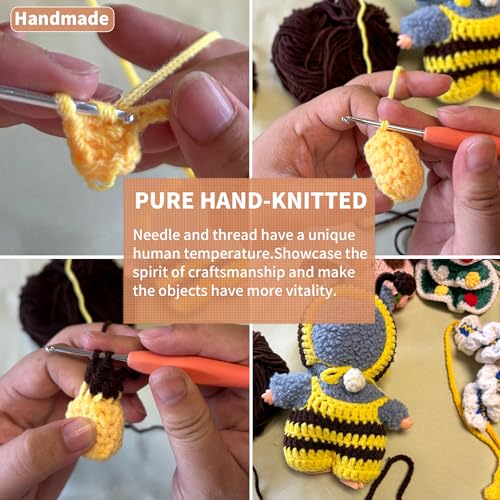 Voccim Handmade 17cm Doll Clothes 17 cm Doll Outfits with Bee Animal Style Outfits and Cute Accessories Bag Hat for Dress Up Dolls Keychain Decoration Pendant Gift - Image 5