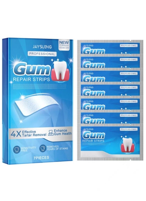 JAY SUING 7 PCS Effective Natural Bright White Tooth Whitening Strips: Reduced Sensitivity, Removes Coffee/Soda/Tea Stains