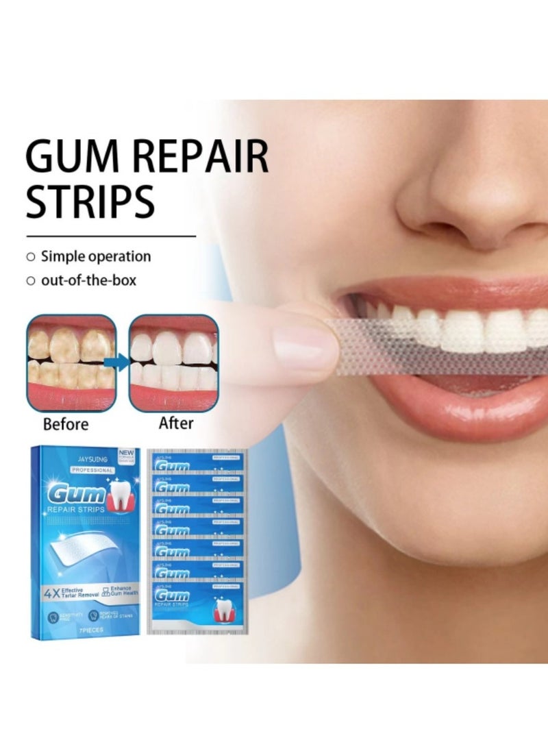 Jay Suing - JAY SUING 7 PCS Effective Natural Bright White Tooth Whitening Strips: Reduced Sensitivity, Removes Coffee/Soda/Tea Stains - Image 1