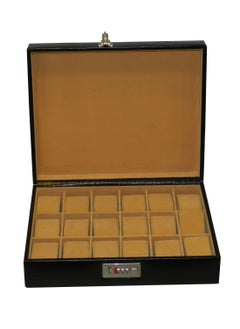 Laveri Watch Box for Men Women (18 Slots), Premium  Leather Watch Case  Organizer with Crystal Glass Top, Removable Pillow