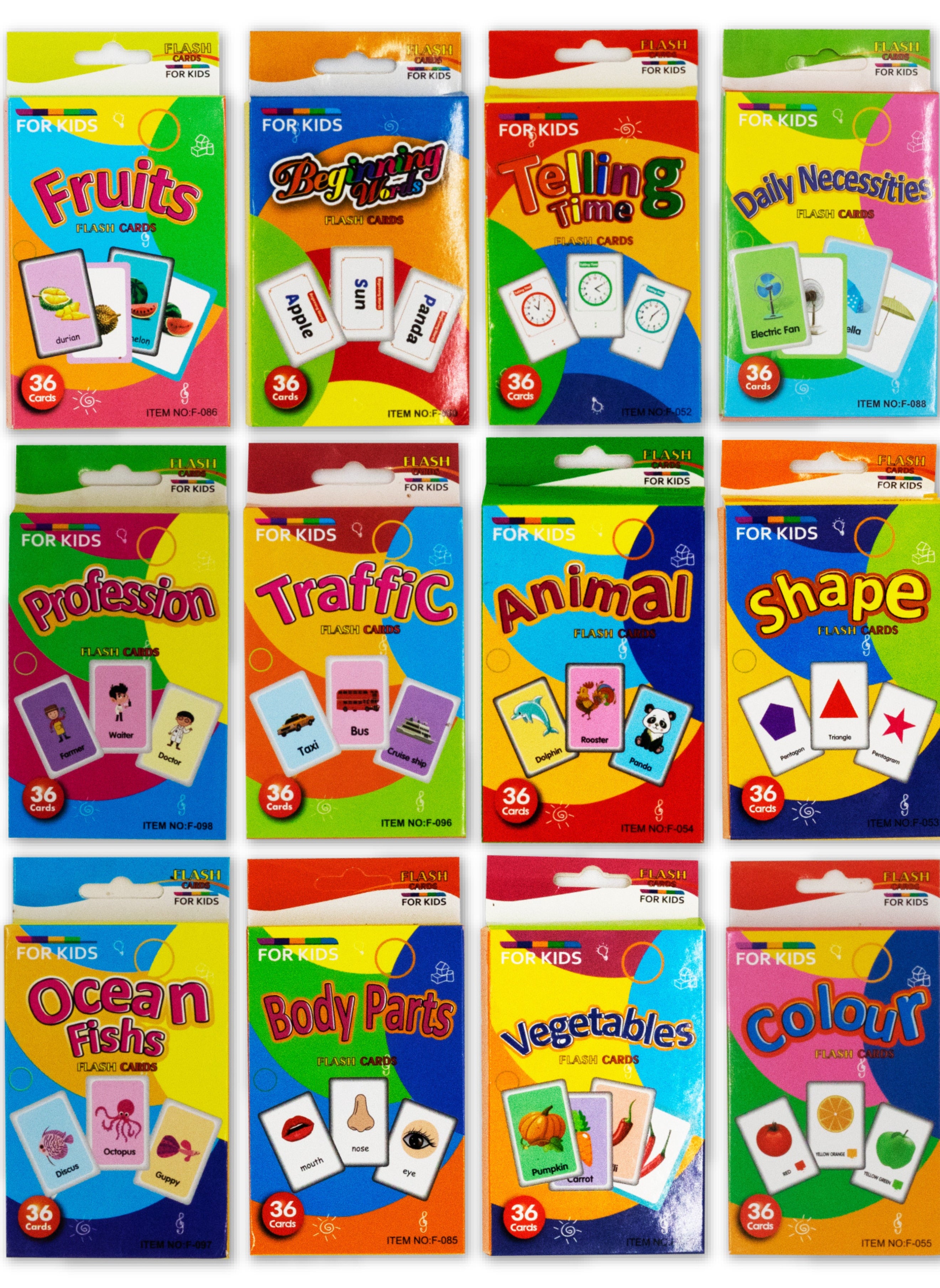 432pcs Flashcards for Toddlers - Fun Learning and Educational Kids Cards 12 Sets, 864 Pictures 