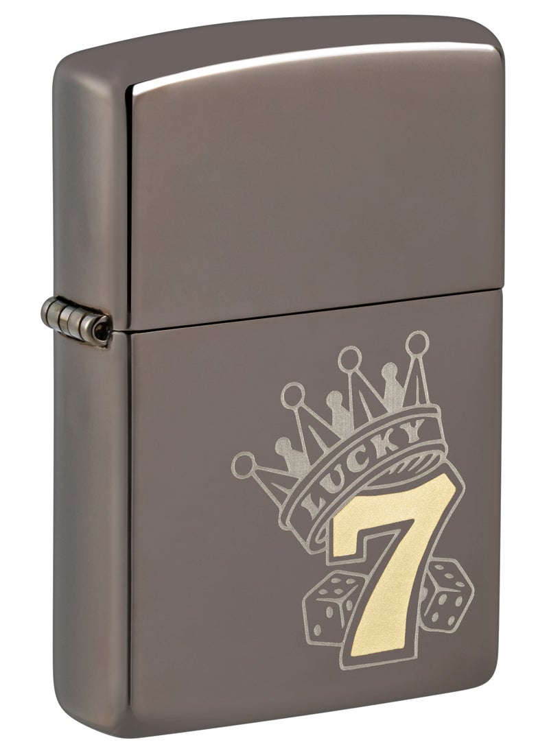 Zippo 48913 Lucky 7 Design Black Ice Windproof Lighter - Image 1
