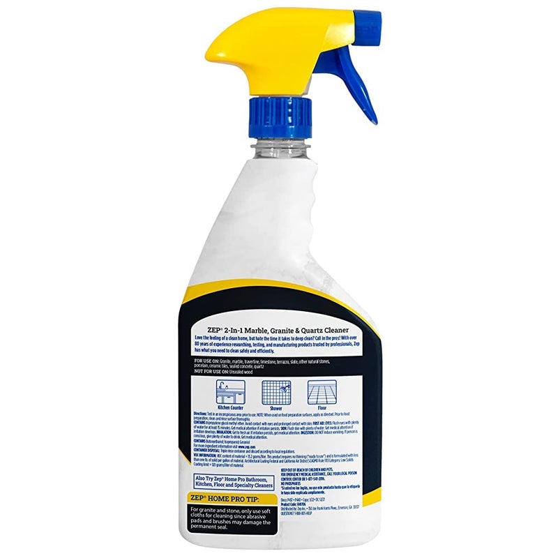 Zep NEW Home Pro 2In1 Marble Granite and Stone Cleaner  24 Fl Oz Pack of 1  R49706  Pro Trusted Cleaning Power Now in Refreshing Scents and Family Friendly Formulas - Image 2