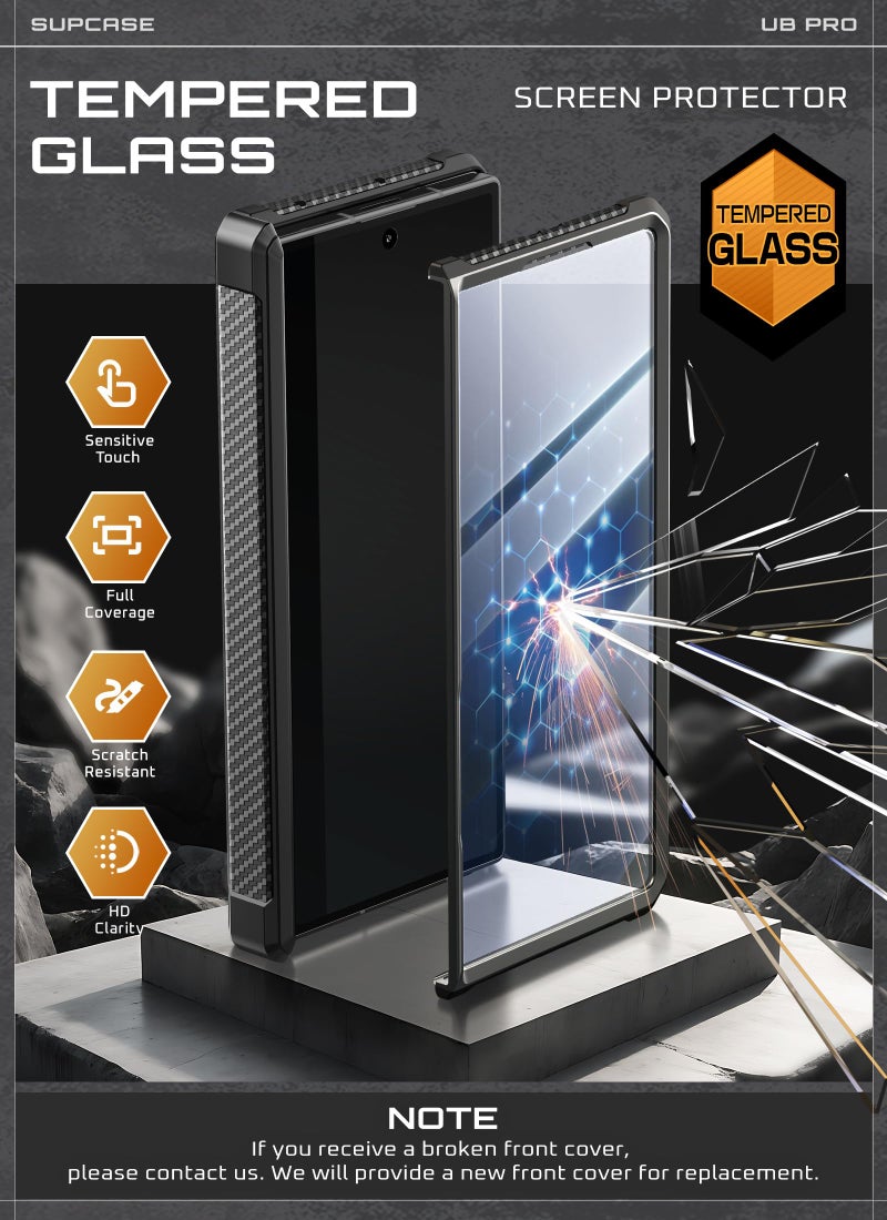 SUPCASE for Samsung Galaxy Z Fold 7 Case with Kickstand (UB Pro), [Built-in Tempered Glass Screen Protector] [Hinge Coverage] [Military-Grade Protection] Full-Body Heavy-Duty Rugged Phone Case, Black - Image 5