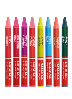 NATARAJ 8-Piece Neon Wax Crayons Multicolour  - Image 2