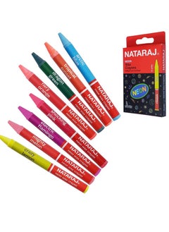 NATARAJ 8-Piece Neon Wax Crayons Multicolour  - Image 3