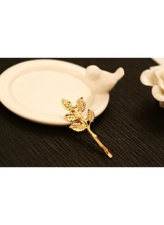 Yueton 3 Pairs Athena Olive Branch Leaves Barrettes Bobby Pin Hair Clips Bride Headwear Edge Clip Clamps (1+3+5 Leaves)  - Image 3