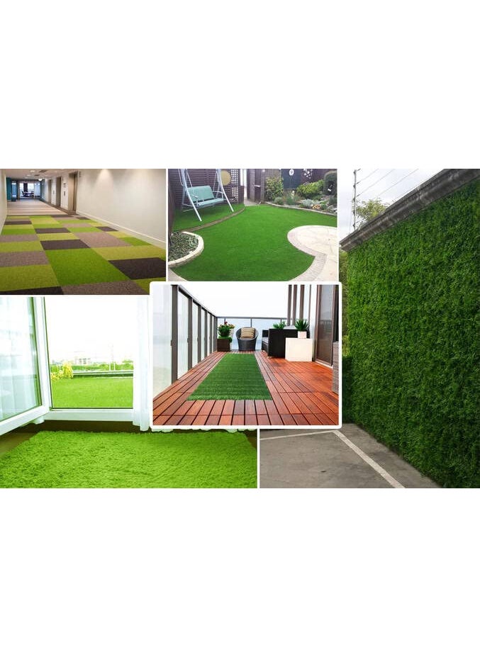 Generic GO Green 25MM High Density Artificial Grass for Balcony Lawn Garden Terrace Doormat Runner 2 X 6 FEET  - Image 2
