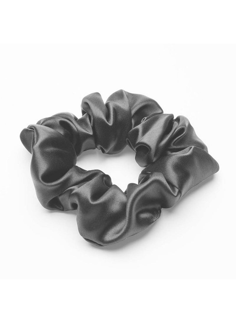 Generic Silk large intestine hair band slip mulberry silk small intestine hair band 19 m 3cm silk head rope cross-border foreign trade customization Iron gray 3cm hair band (100% mulberry silk) 