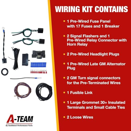 A-Team Performance 21 Standard Circuit Universal Wiring Harness Kit Muscle Car Hot Rod XL Wire - Automotive Replacement Electrical Wiring Harnesses - Image 5