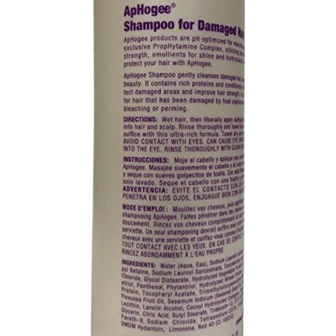 ApHogee SHAMPOO FOR DAMAGED HAIR, 16 OZ (PACK OF 3)3 - Image 2