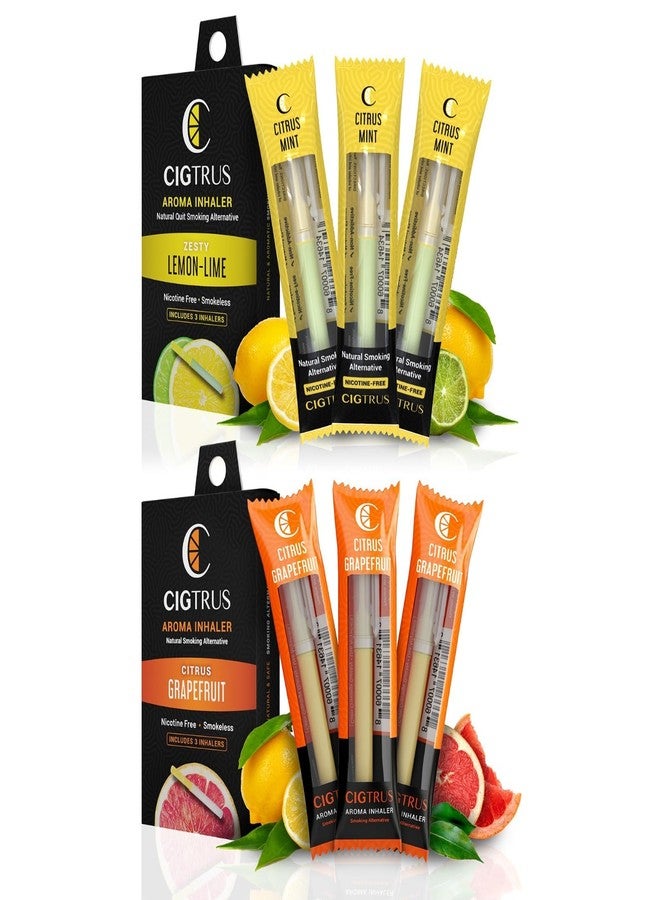 Cigtrus Quit Smoking Aid – Natural Smokeless Inhaler – Non-Electric, Nicotine-Free & Travel-Safe – 6-Piece Grapefruit & Lemon Lime - Image 1
