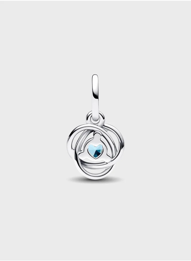 باندورا Sea Aqua Blue Eternity Circle Dangle Charm