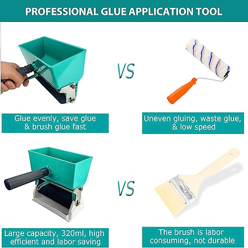 Serplex® 6 Inch Glue Applicator Roller 320ml Portable Manual Liquid Glue Saving Applicator Roller Portable Hand-Powered Woodworking Tool for Carpenter Woodworking DIY Coating - Image 5