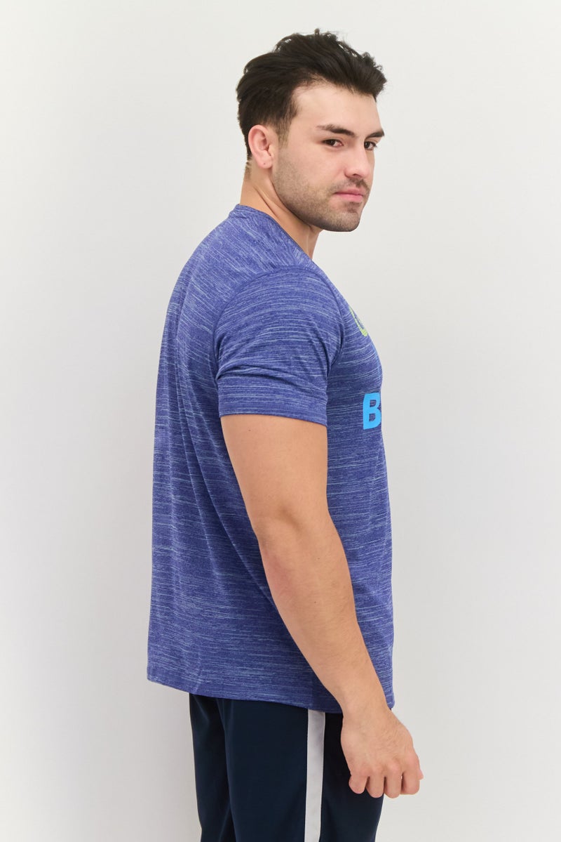 SKECHERS Men Sportswear Fit Short Sleeve Training T-Shirts, Heather Blue - Image 2