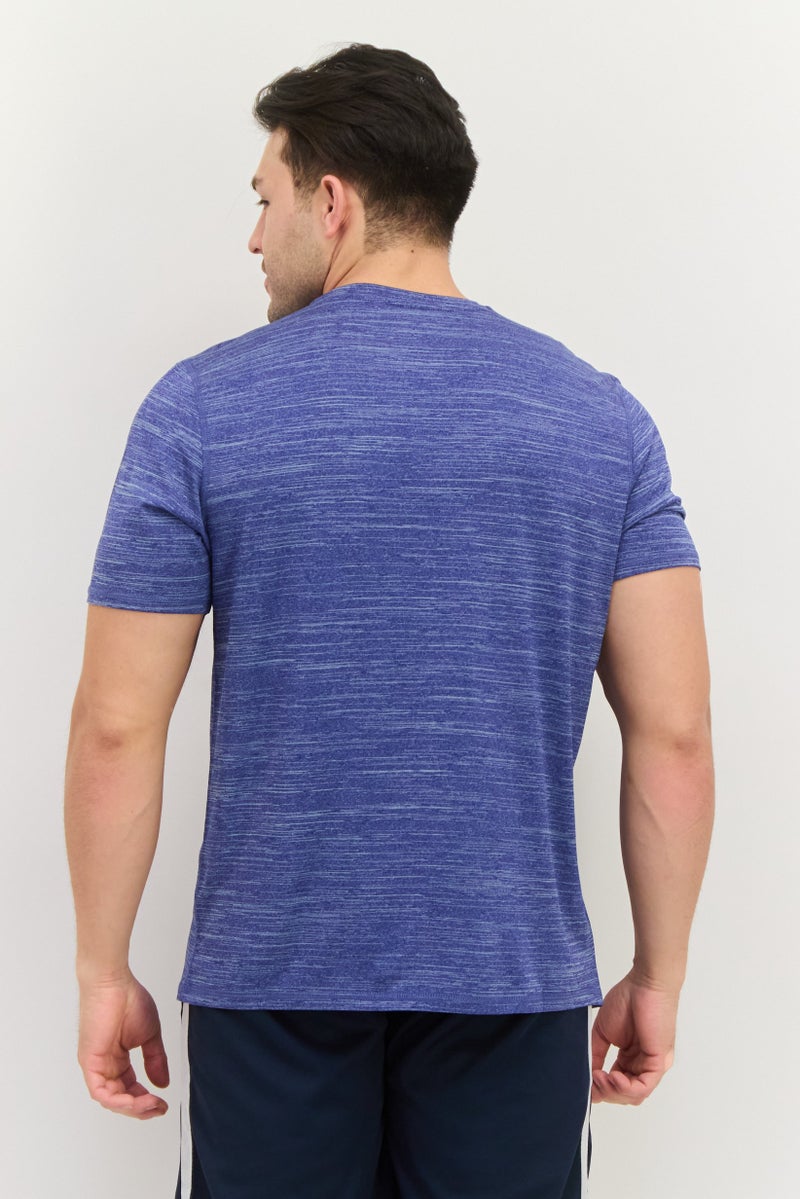 SKECHERS Men Sportswear Fit Short Sleeve Training T-Shirts, Heather Blue - Image 3