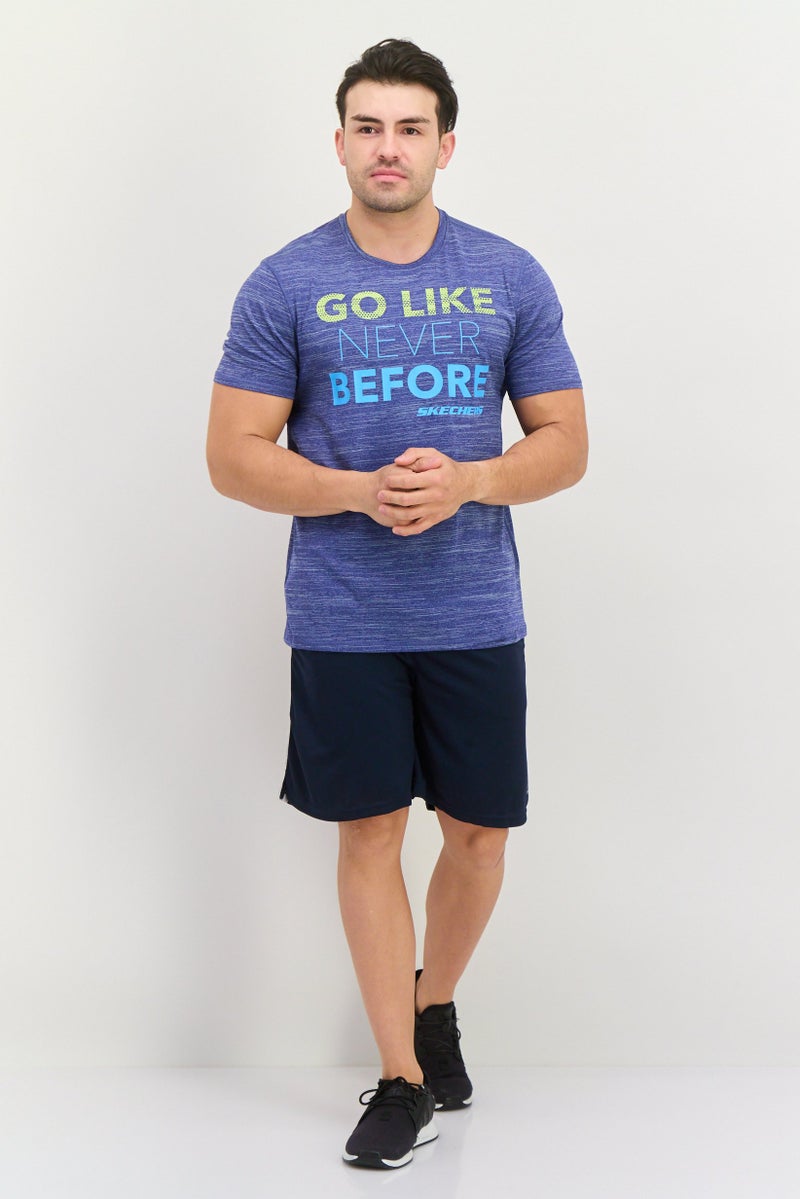 SKECHERS Men Sportswear Fit Short Sleeve Training T-Shirts, Heather Blue - Image 4
