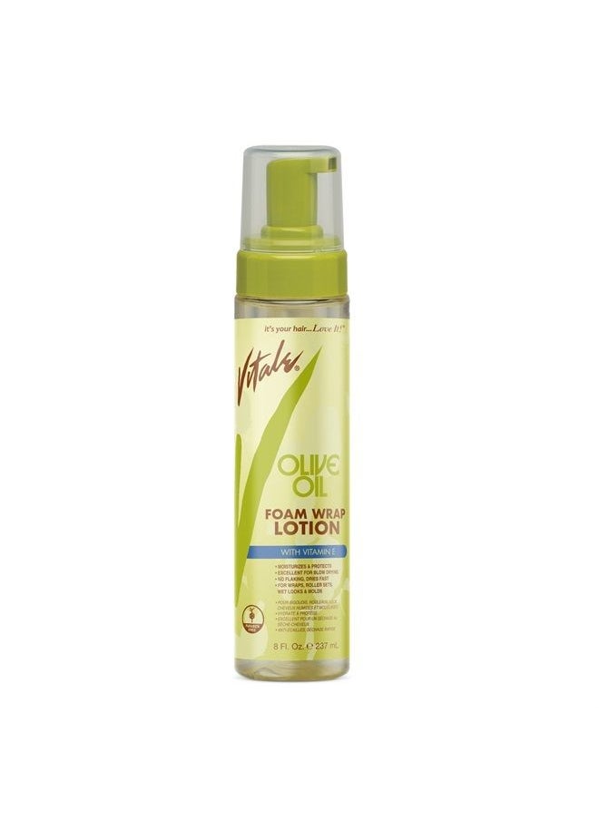 VITALE Olive Oil Foam Wrap Hair Lotion, 8 fl oz - Flake-Free Anti-Breakage Styling - for Men & Women - Safe for Color Treated Scalp - Moisturize for All Hair Types  - Image 1