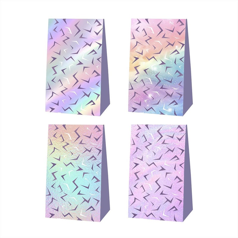 OU RUI 12Pcs Purple Demon Birthday Party Gift Bags Goodie Bags Double Sided Rainbow Gradient Lightning Design for Kids Purple Demon Birthday Party Decorations - Image 1