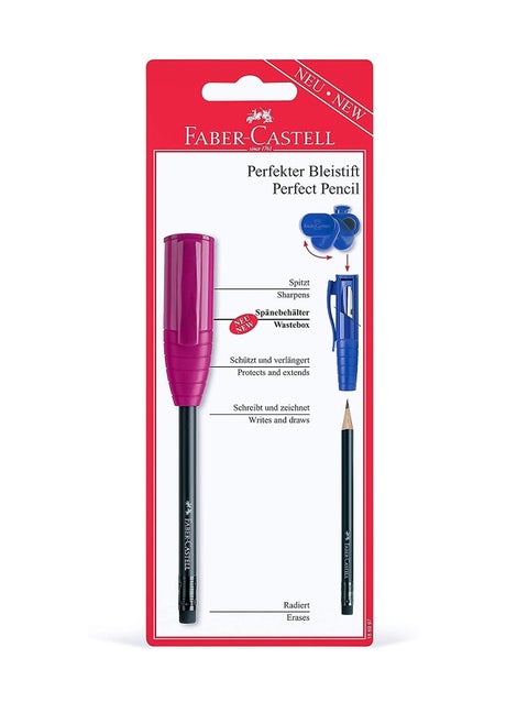 Faber-CastellPERFECT PENCIL III WITH BUILT IN SHARPENING BOX, ASSORTED IN A BLISTER