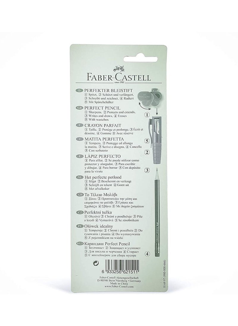 FABER-CASTELL - Faber-CastellPERFECT PENCIL III WITH BUILT IN SHARPENING BOX, ASSORTED IN A BLISTER - Image 1