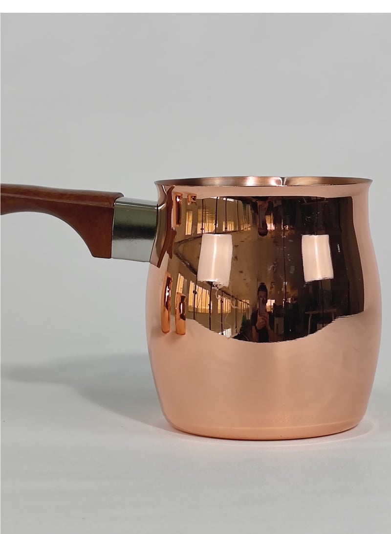 HTH Set of 3 Stainless Steel Classic Turkish Coffee Pots Wood Long Handle Coffee Warmer Milk Pot - Image 3