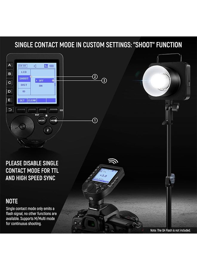 Neewer - NEEWER Upgraded QPRO-N TTL Wireless Flash Trigger Compatible with Nikon 1/8000s HSS Large Screen Slanted Design 5 Group 9 Customizable Functions for Q4 Q3 Z2 Z1 Z760 NW760 S101-300W PRO/400W PRO  (NOT compatible with D810) - Image 1