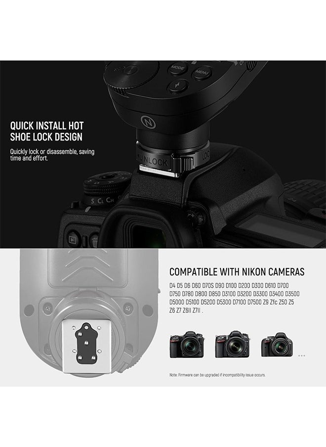 Neewer - NEEWER Upgraded QPRO-N TTL Wireless Flash Trigger Compatible with Nikon 1/8000s HSS Large Screen Slanted Design 5 Group 9 Customizable Functions for Q4 Q3 Z2 Z1 Z760 NW760 S101-300W PRO/400W PRO  (NOT compatible with D810) - Image 1