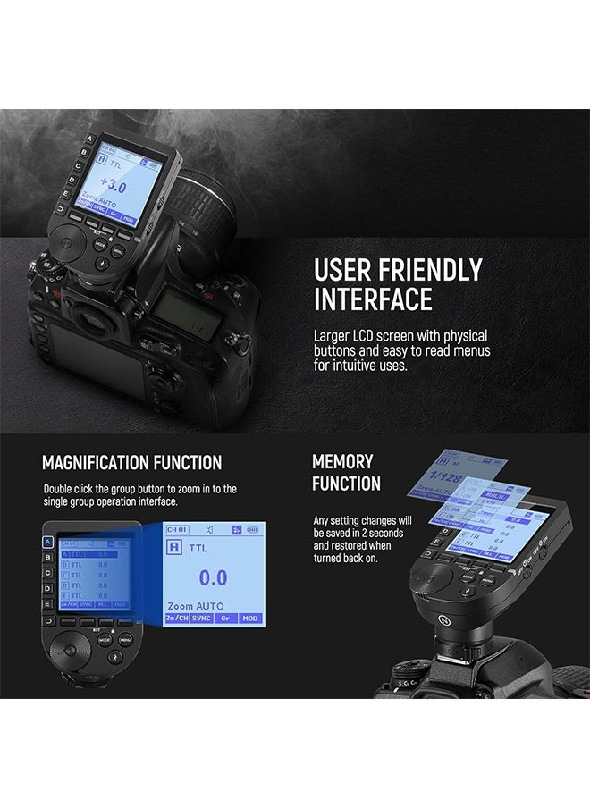 Neewer - NEEWER Upgraded QPRO-N TTL Wireless Flash Trigger Compatible with Nikon 1/8000s HSS Large Screen Slanted Design 5 Group 9 Customizable Functions for Q4 Q3 Z2 Z1 Z760 NW760 S101-300W PRO/400W PRO  (NOT compatible with D810) - Image 1