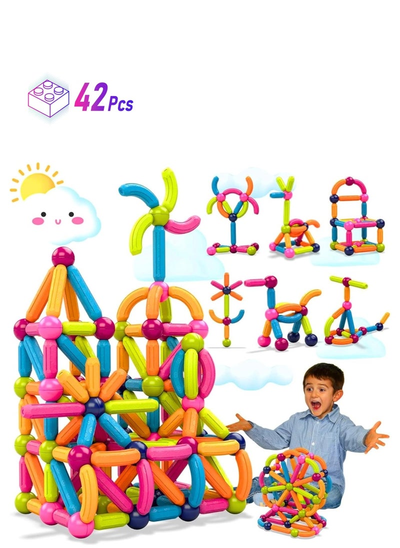 ARGT ARGT Magnetic Sticks & Balls Building Set | 42 PCS STEM Educational Construction Toy for Kids | Creative Magnetic Learning & Play  - Image 1