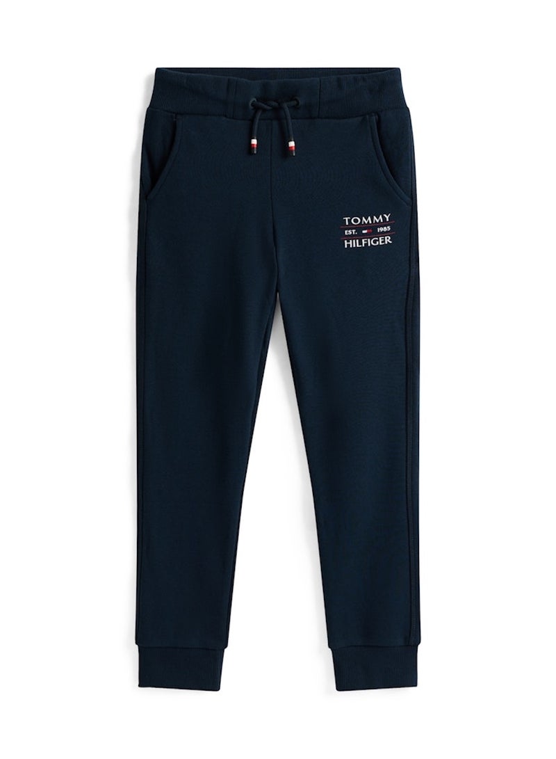 تومي هيلفيغر بنطال جري بشعار من القطن للأولاد، أزرق - Image 4