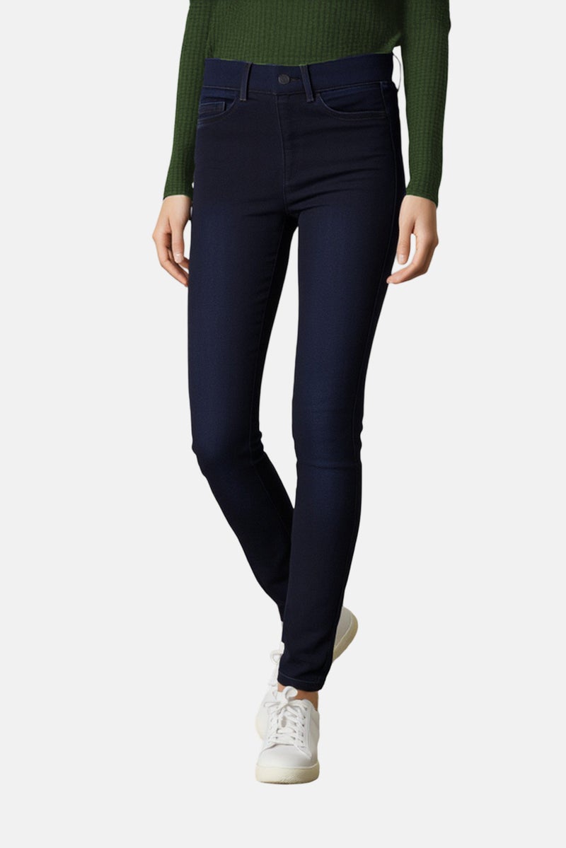 ONLY Women Skinny Fit Solid Stretchable Straight Jeans, Navy Blue - Image 1