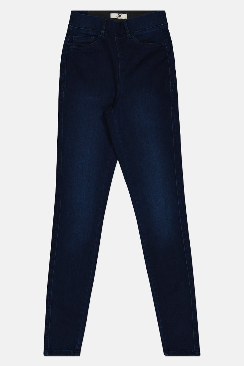 ONLY Women Skinny Fit Solid Stretchable Straight Jeans, Navy Blue - Image 2