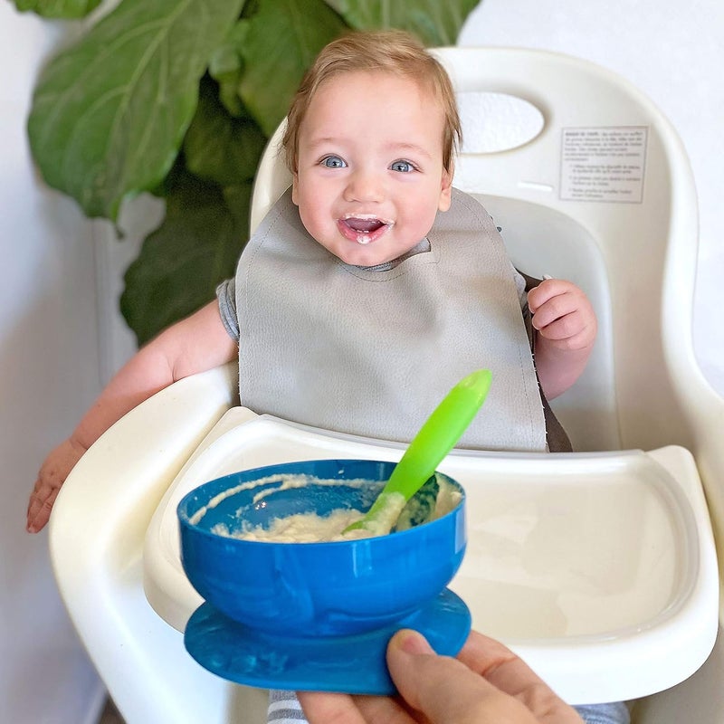 ChooMee Silicone Baby Spoons  4 Months  First Stage Baby Led Weaning and Self Feeding  Soft Spoon with Firm Handle  Designed in USA BPA Free Premium Grade Platinum Silicone  2 CT - Image 2
