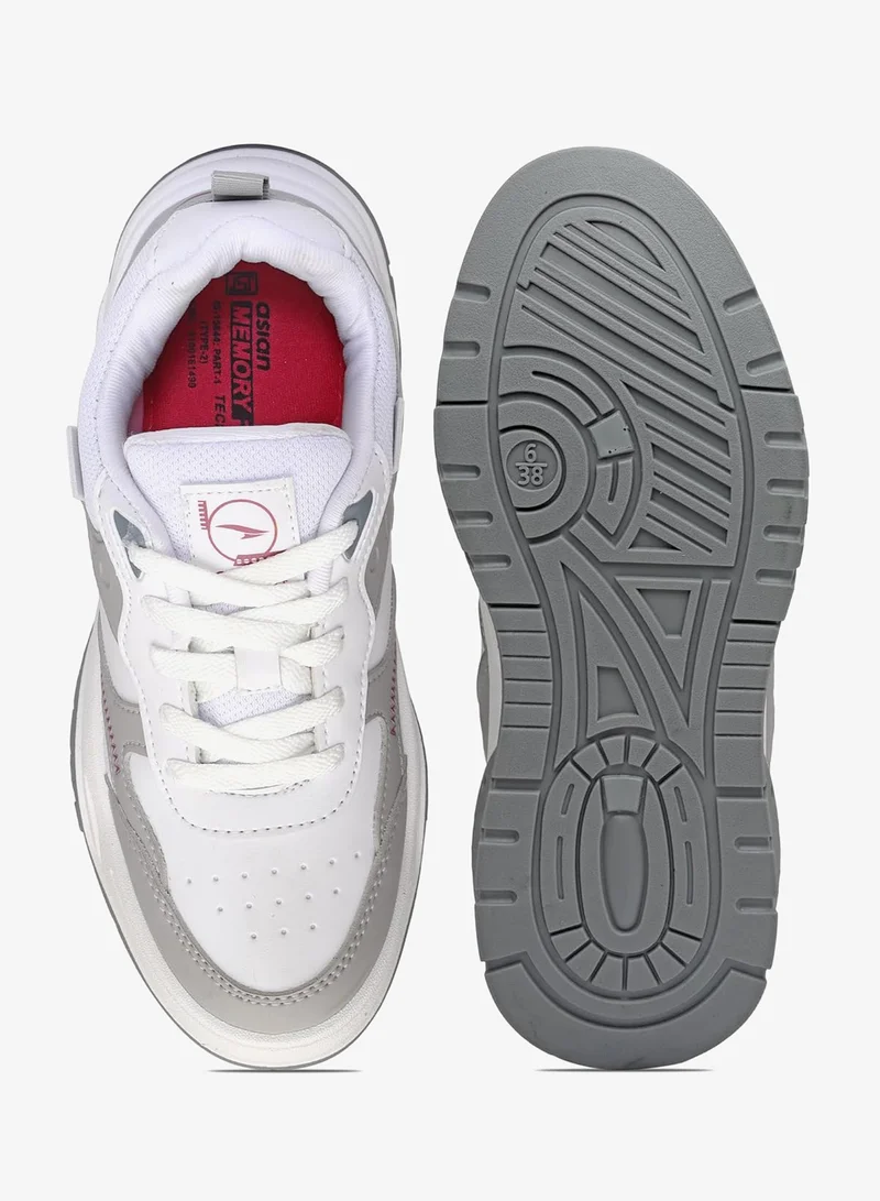 Asian  Stylish White and Grey Sneakers for Women and Girls for Women | Best Price UAE
