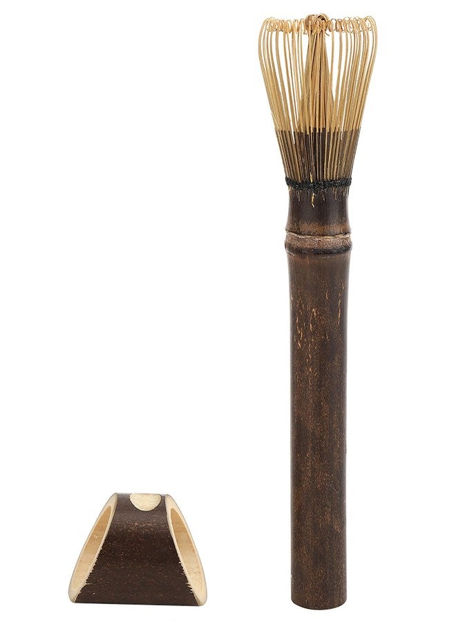 Luatoxry Matcha Whisk Chasen, Bamboos Whisk Matcha Brush Set, Smooth Matcha Whisks Tool with Long Handle, Portable Green Tea Whisker with Chasen Stand, 1.18 x 5.91in, Purple - Image 1